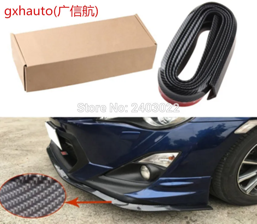 

8.28ft Carbon Fiber Pattern Lip Universal Front Bumper Spoiler for Cars Trucks SUV Rear Car Spoiler for Jeep SUV