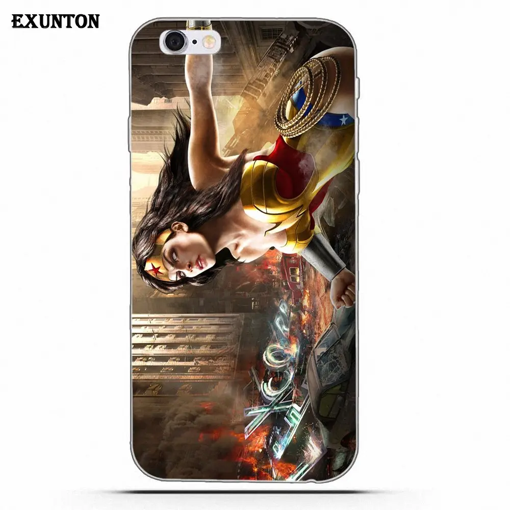 Wonderwoman Comics для Apple iPhone 4 4S 5 5C SE 6 6S 7 8 Plus X Мягкий ТПУ чехол мобильного