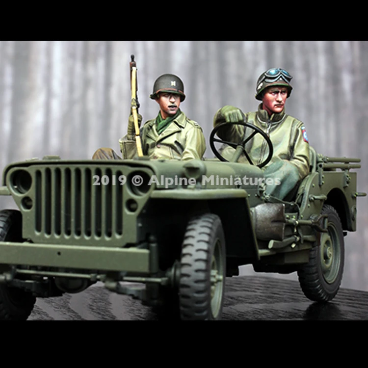 1/35 WW2 США джип набор экипажа, без джипа, полимерная модель солдата GK, военная тема Второй мировой войны, в разобранном и неокрашенном комплекте