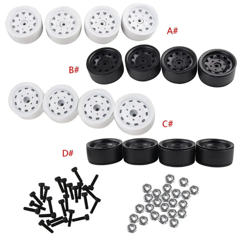 

4PCS RC Rock Crawler Metal Wheel Rim 1.9 Inch BEADLOCK for 1/10 Axial SCX10 90046 TAMIYA CC01 D90 D110 TF2 Traxxas TRX-4