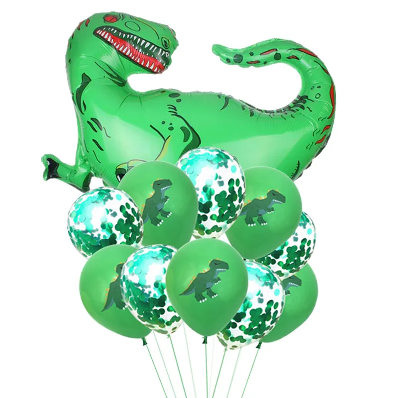 Cyuan мальчик декор для вечеринки в честь Дня Рождения дикий один в форме динозавра баннер бумажные гирлянды зеленые помпоны динозавр воздушные шары принадлежности для рождения детей - Цвет: dino balloon set 4
