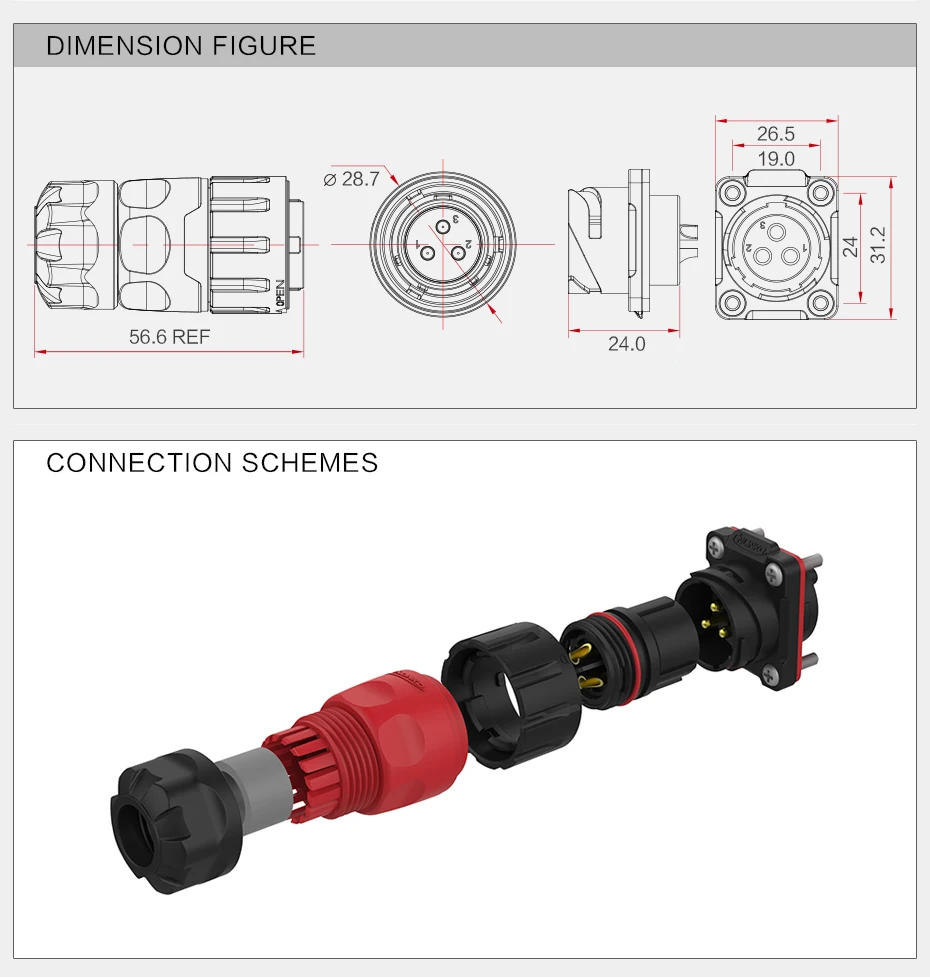 CNLINKO M20 2/3/4/9 pin кабель Электронный провод для восхождения на борт пластиковое Панель крепление, работающего на постоянном токе 12 В/AC 5-20A Водонепроницаемый IP67 разъем 1/4 штык