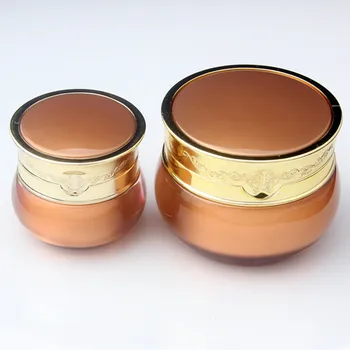 

50g/50ml Golden Glass Jar Empty Cream Jars Cosmetic Packaing Containers Pot With Lid For Hand cream mascara Container 100pcs/lot