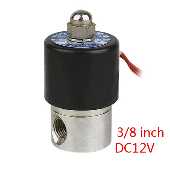 2W040-10B 3/8 '⟜ 12V нержавеющая сталь 304 Соленоидный клапан ss магнитный для воздуха