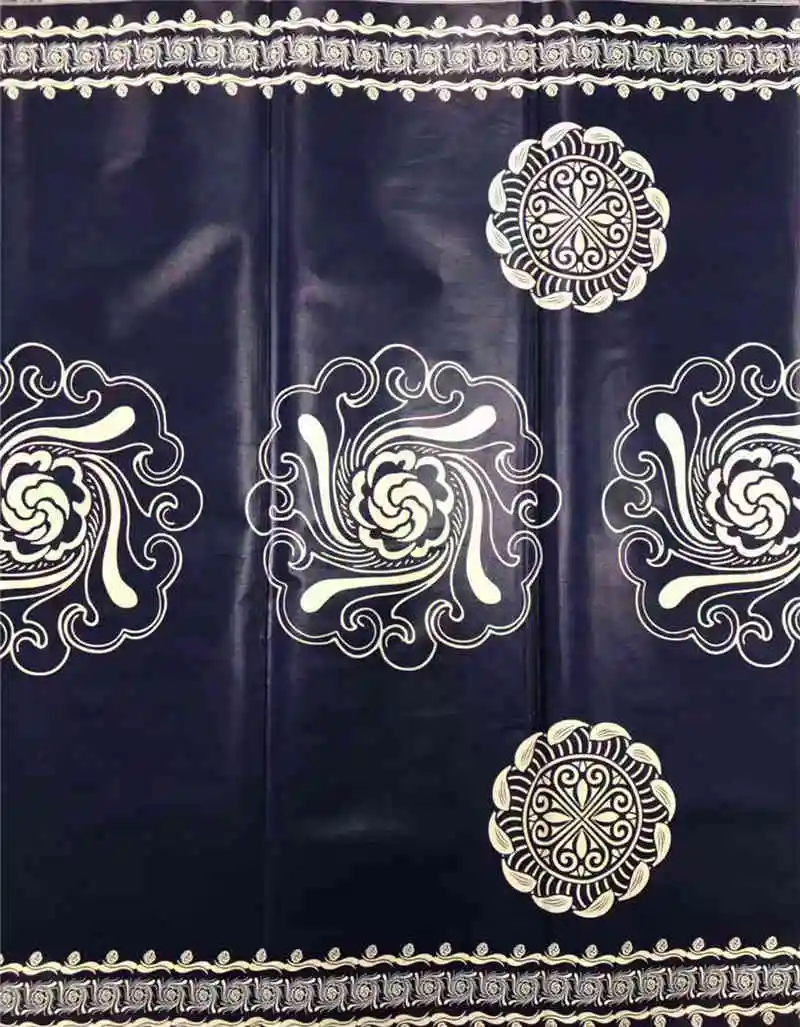 

New style hot sale 2019 african wax with embroidery fabric 6 yards high quality ankara wax lace fabrics for party dress NX619s