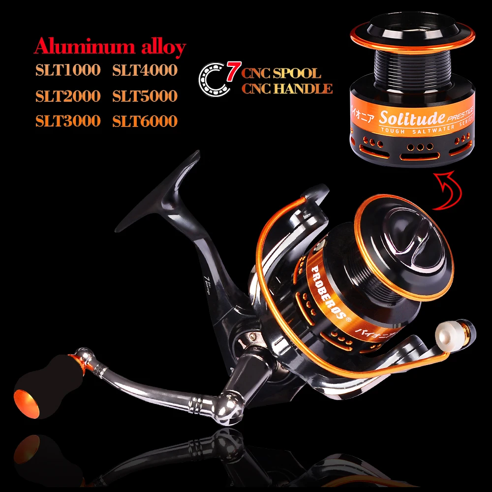 

Aluminum Alloy Fishing Reel 18KG Max Drag Sea Boat 1000-6000 Spinning Reel 6+1BB Bearing Spnning Reel