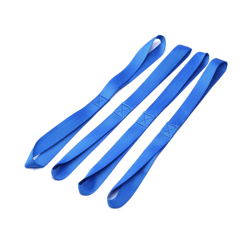 

4 x11.25" Blue Universal Motorcycle Soft-Loops Tie Down Straps Break Strength Towing Ropes Prevent Scratches Motorbike ATV Bike