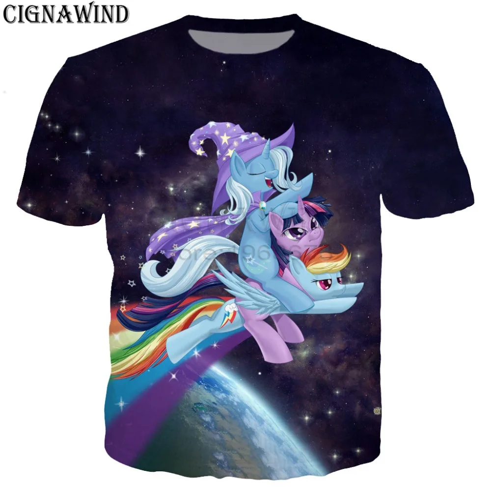

New arrival t shirt men/women Cartoon My Little Pony/cat Riding Llama Unicorn 3D print t-shirts Harajuku tshirt streetwear tops