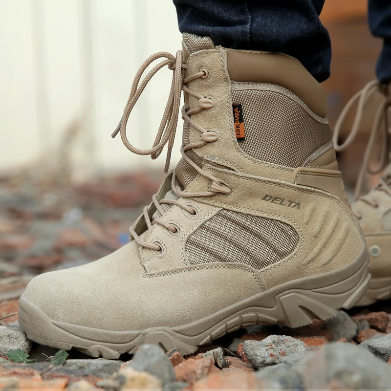  Military Tactical Mens Boots Special Force Leather Waterproof Desert Combat Ankle Boot Army Work Sh