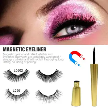 

2019 New Hot Natural 5D Mink Eyelashes Magnetic Eyeliner False Eyelashes 5D Fake Eyelash Extension Magnet Lash Eye Lashes Makeup