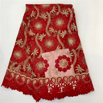 

African Lace Fabric 2019 Latest French Nigerian Laces Fabric High Quality African stones Lace Fabric For Wedding Dress 5yards