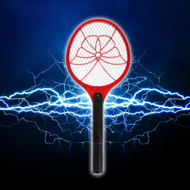 1pc Electric Mosquito Swatter Insect Pest Fly Killer Racket with Rechargeable LED Lighting Racket Hand Movement Flies Catcher