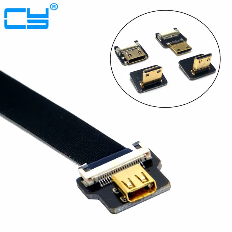 

FPV Micro HDMI Female to Mini HDMI FPC Flexible Flat Cable fpv Flat Cable for GOPRO Multicopter Aerial Photography