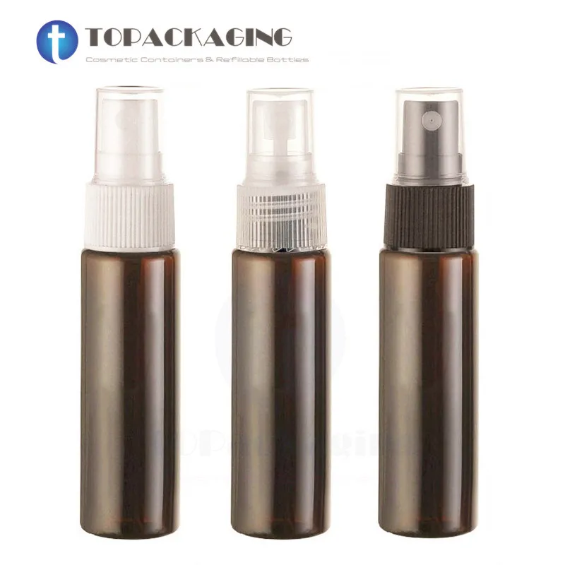 50PCS*30ML Amber Plastic Bottle Brown Fine Mist Atomizer Spray Pump Empty Cosmetic Container Perfume Refillable Packing Parfume