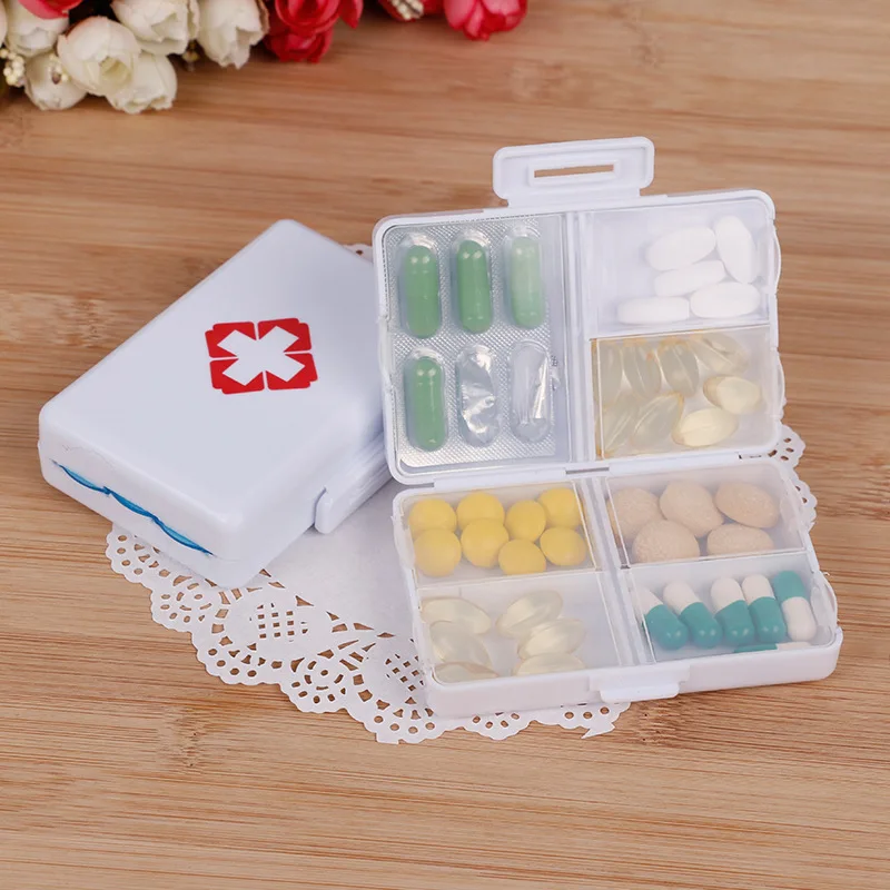

1Pc Plastic 7 Days Foldable Mini Pill Box Drug Tablet Storage Travel Case Holder Container
