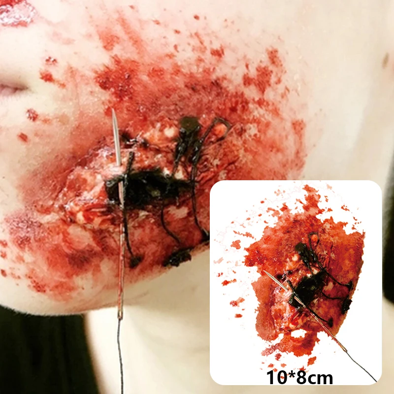 2 шт./компл. зомби татуировки со шрамами наклейка кровавый макияж Хэллоуин Декор ужасная рана страшная кровь травма Хэллоуин маскарад Вечерние
