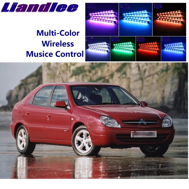 LiandLee Car Glow Interior Floor Decorative Atmosphere Seats Accent Ambient Neon light For Citroen Xsara Picasso