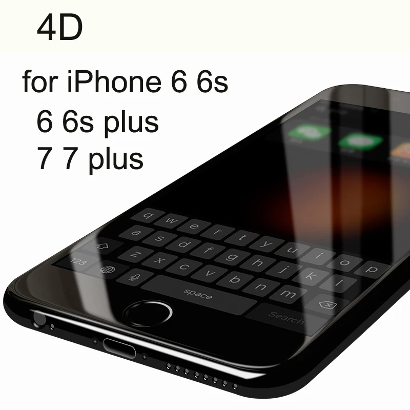 Goedkoop WellZly 4d voor iphone 6 glas voor iphone 7 glas screen protector voor iphone 8 plus gehard glas voor iphone 6 6 s 7 8 Plus 9 h