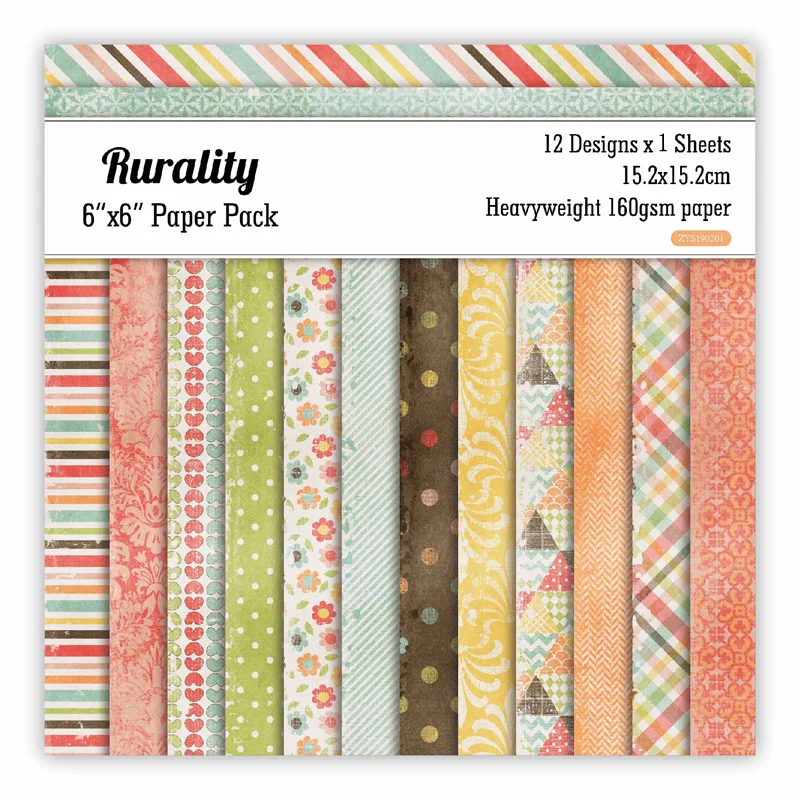 

KSCRAFT 12 Sheets Rurality Scrapbooking Pads Paper Origami Art Background Paper Card Making DIY Scrapbook Paper Craft