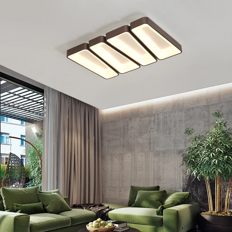 

Rectangle 100x68cm Modern led Ceiling Lights For living Room Bedroom Study Room Square 52x52cm Ceiling Lamp White/Grey/Brown