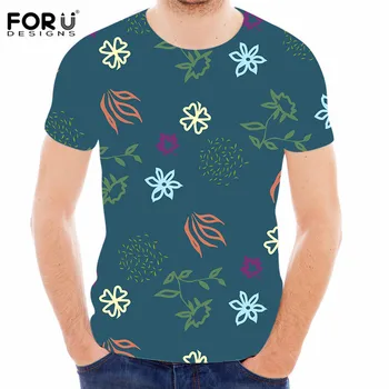 

FORUDESIGNS Fashion Floral Pattern Men T Shirt Casual Breathable Tops Shirt for Boys Hombre Comfort Polyester Tee Shirts Male