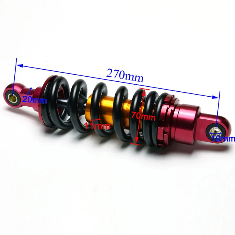 TDPRO Универсальный Байк 10," 270 мм алюминиевая пружина задняя мотоциклетная подвеска амортизатор для 70CC ATV Скутер Quad 800lbs