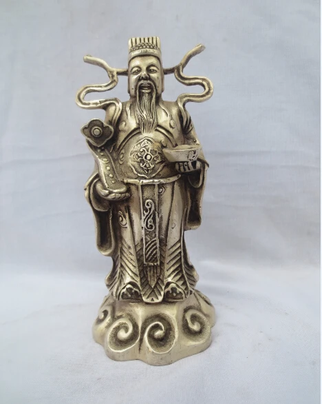 

Collectible Decorated Old Handwork Tibet Silver Carved Lucky "money"immortal Statue/sculpture fast Shipping 03