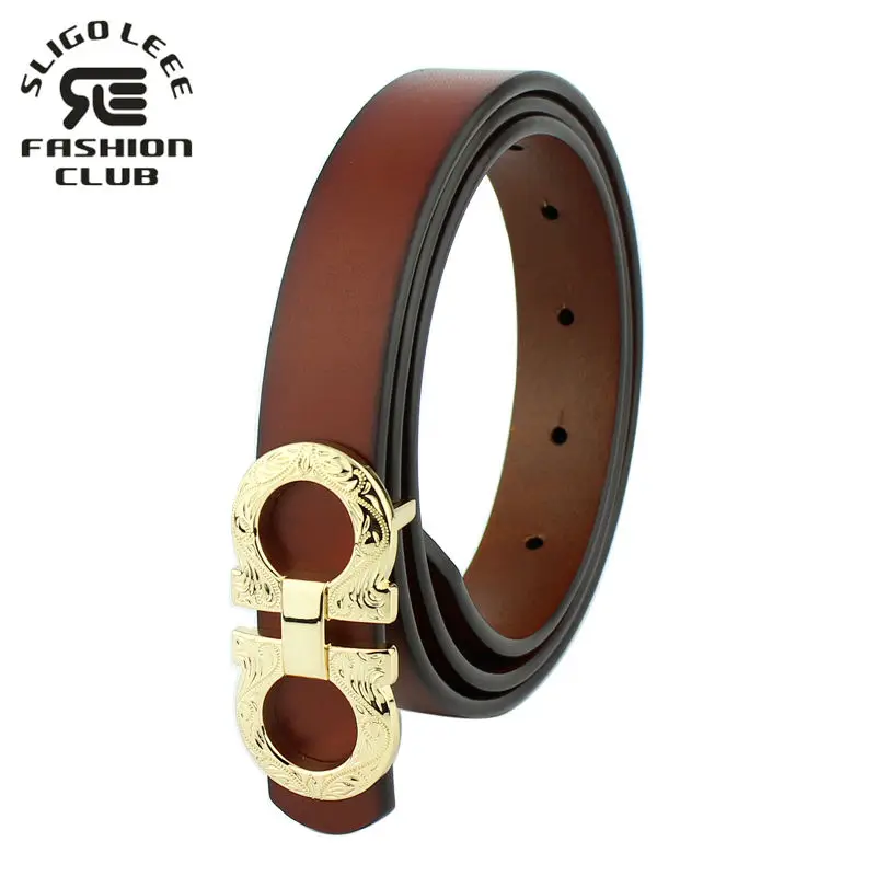 SLiGOLEEE Brand Design Genuine Leather Womens Belt Luxury 100% Cowhide ...