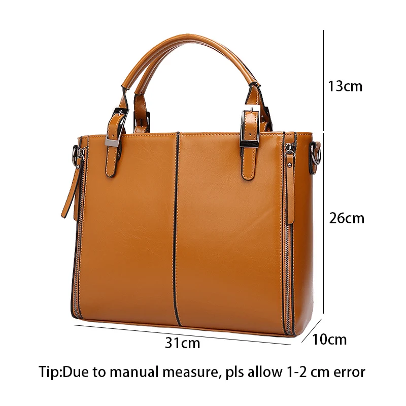 Ladies Bag Leather Handbags High Quality Casual Female Bags Tote Shoulder Bag Large Capacity Purse Pocket Messenger Hand SS7116 (10)