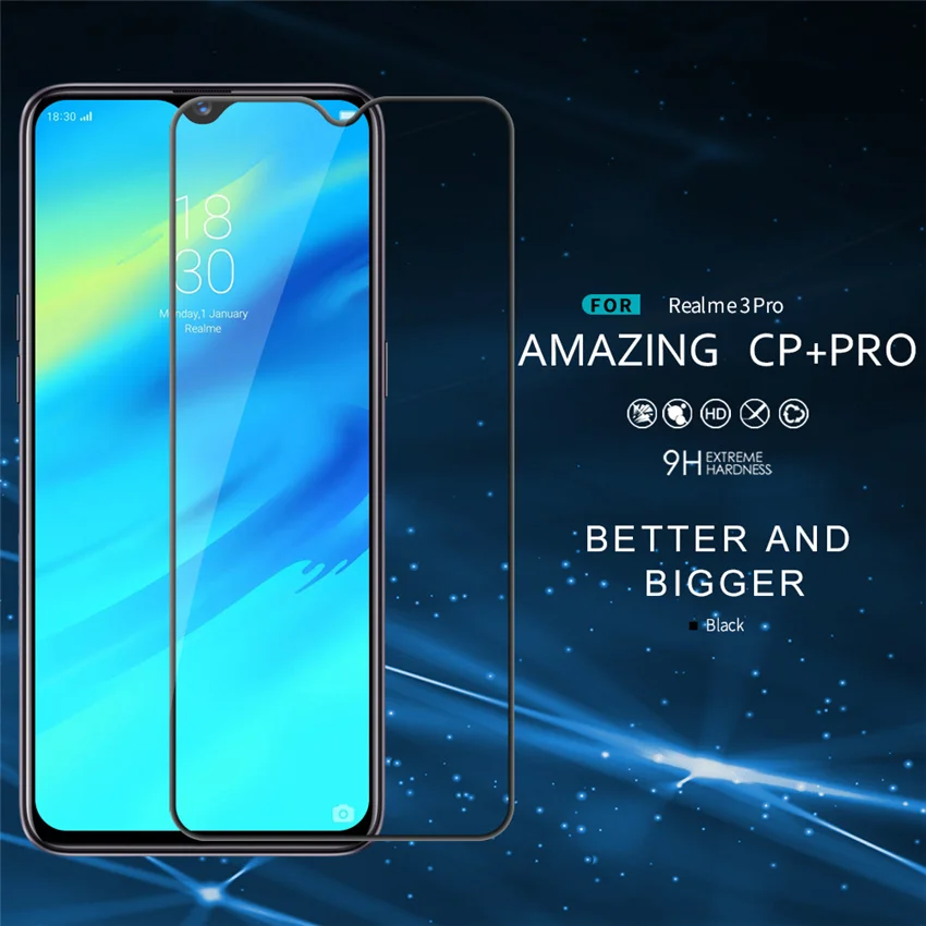 

For Oppo Realme X lite OPPO Realme 3 pro Tempered Glass Full Coverage Anti-Explosion Tempered Glass Screen Protector CP+ pro