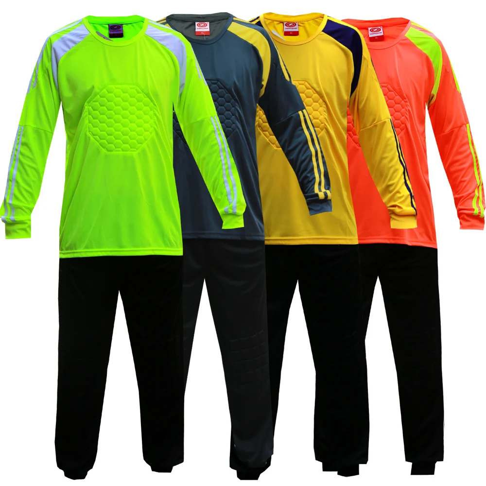 15/16 Men Goalie Set Goalkeeper Soccer Jersey Football Accessories Long