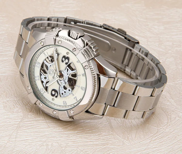 

Skeleton Watch New GUCAMEL Brand Sport Mechanical Men Watch Montre Homme Full Steel Male Clock Luxury Automatic Watch Men