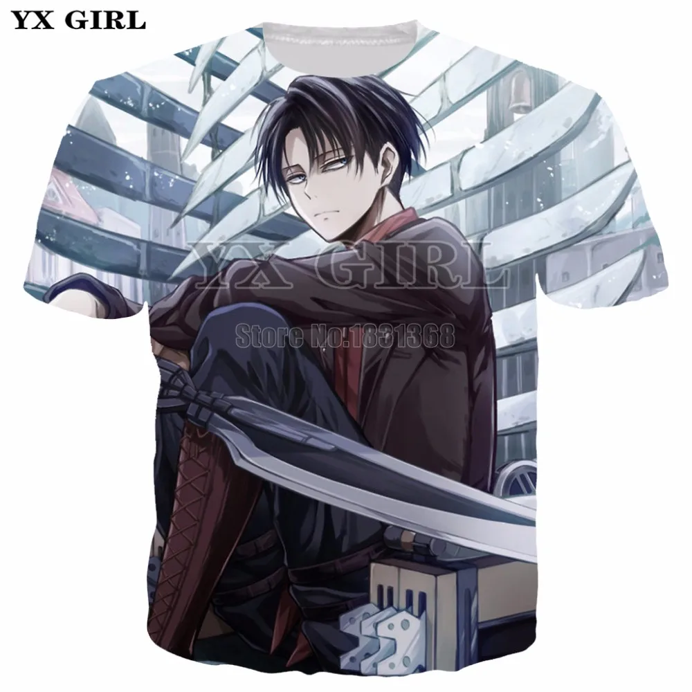 

YX GIRL 2018 Newest Summer Tees Men Women Loose T-shirt Cartoon Anime Attack on Titan 3D Print Casual T Shirt Tops Clothing