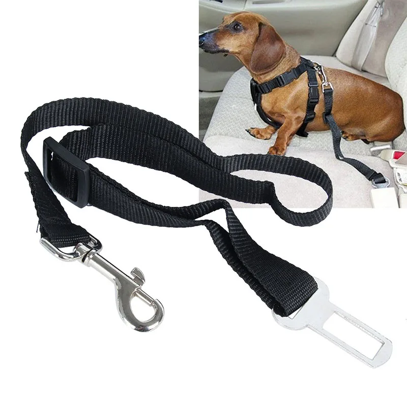 Hot Adjustable Dog Pet Car Safety Seat Belt Harness Restraint Lead Leash Travel Clipin Leashes