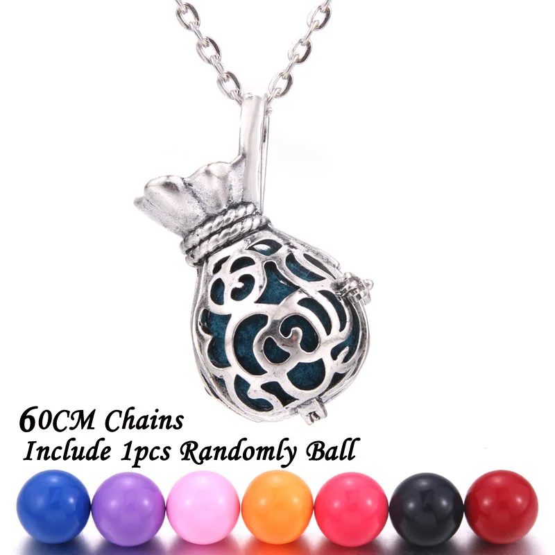 New Aromatherapy lockets Vintage silver Perfume Diffuser necklaces Aroma Essential Oils Pendant Necklace Pregnant woman necklace - Окраска металла: 16