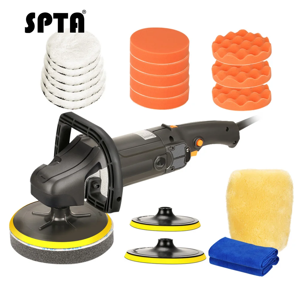

SPTA 5 6 7 Inch 220V Variable Speed Rotary Polisher Car Paint Care Auto Tool Polishing Machine Sander M14 Thread Electric Polish