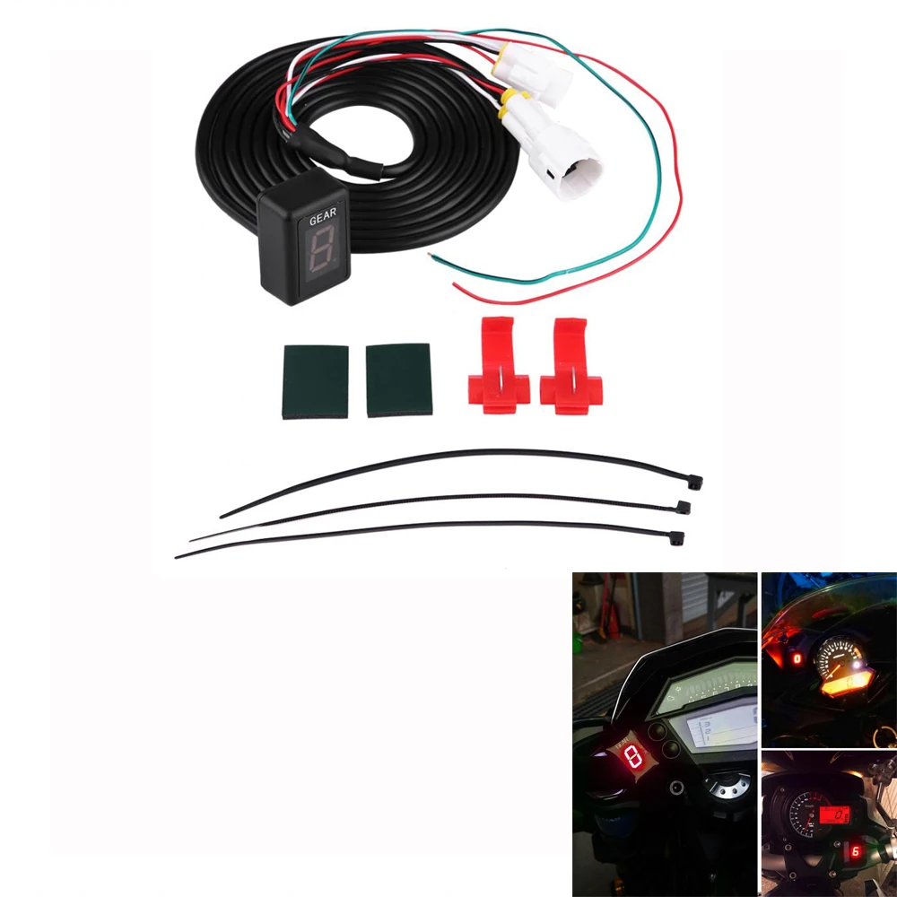 

Motorcycle ECU Plug Mount 6 Speed Digital Gear Indicator Display Shift Lever Sensors for Yamaha FZ-16 FZ-S FZ400 Red LED New