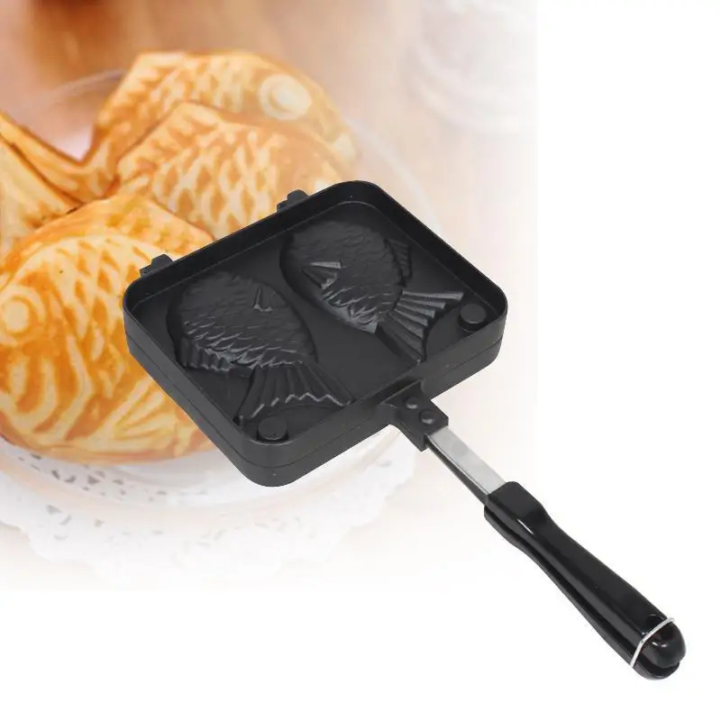 Бесплатная доставка Taiyaki японский Рыба-образный Формы для выпечки вафельный Пан чайник 2 В ролях дома Инструменты для тортов