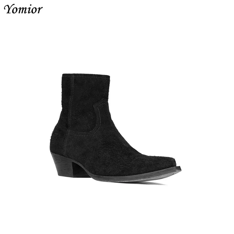 New Classic Brand Design Genuine Leather Men Ankle Boots Fashion Autumn Winter High Quality Chelsea Boots Dress Platform