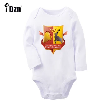 

House Baratheon of King's Landing banner Newborn Baby Boys Girls Outfits Jumpsuit Print Infant Bodysuit Clothes 100% Cotton Sets