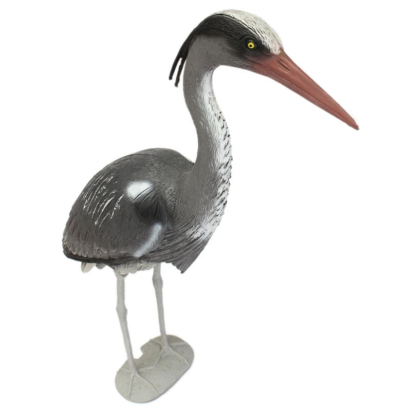 KiWarm Large Decoy Heron Egret Sculptures Garden Ornaments Bird Scarer Fish Pond Koi Carp Protect Garden Crafts