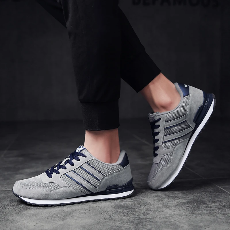 LeFoche 2019 Men's Leather Running Shoes Breathable Sneakers Men Outdoor Sport Shoes For Male Zapatillas Runners Shoes