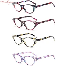 WEARKAPER 4 шт. кошачий глаз очки для чтения пресбиопические очки для очков Смола Лен 1 1,25 1,5 1,75 2,0 2,5 3,0 3,5 Gafas De Lectur