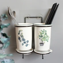 Настенные керамические палочки для еды, трубка, хранение кухонной утвари, дренажная стойка, настольные палочки для еды, коробка для палочек для еды wx9081549