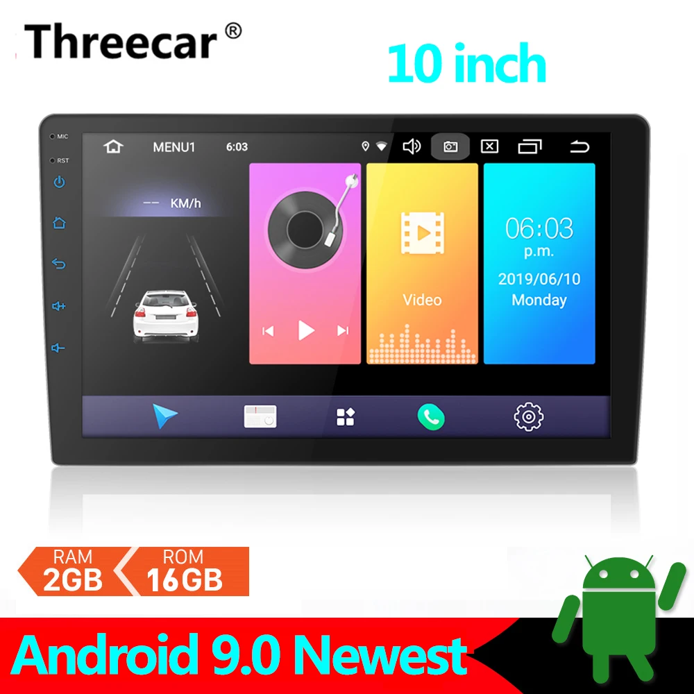 2 din автомобиль Android 9,0 ram 2G rom 16G gps навигация Bluetooth для Nissan VW Toyota WiFi multi-медиа 9 10 дюймов автомагнитолы плеер - Цвет: 10 inch