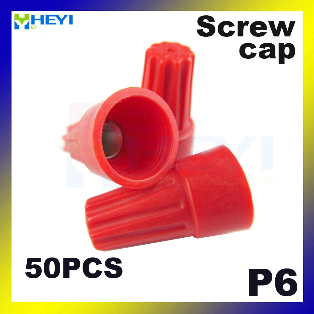 

50pcs/package P6 RED Electrical Wire Twist Nut Connector Terminals Cap