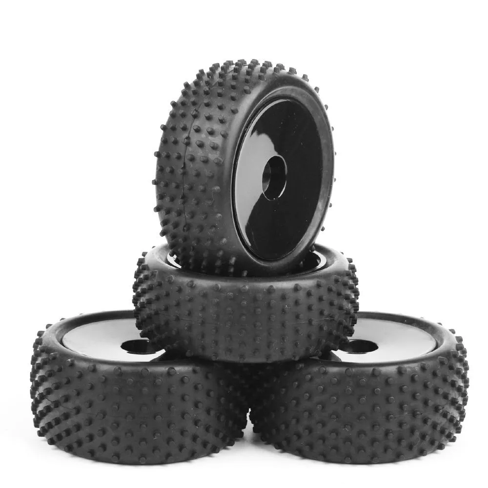 4pcs 12mm Hex 1/10 off-road buggy tires front&rear rubber tyre wheel rim 25026+27005 fit HSP HPI RC buggy car toys accessories