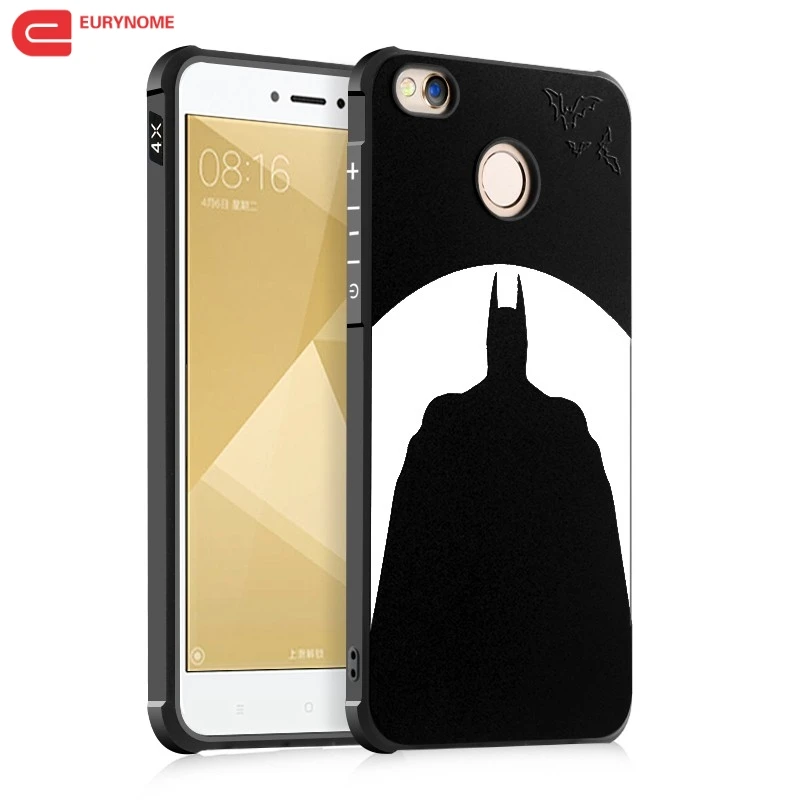 

Case For Xiaomi Redmi 4X Relief Cartoon Batman Cat Soft Tpu Cover Case for Xiaomi Redmi 4X Red mi 4x with Screen Protector Film