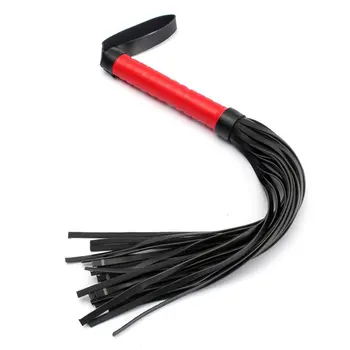 

45cm PU Leather Whip With Lashing Handle Spanking Paddle Scattered Whip Knout Flirting Erotic Toys for SM Adult Games