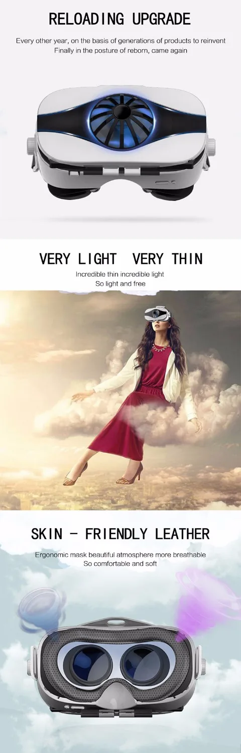 Fiit VR 5F мини 3D очки Вентилятор охлаждения виртуальной реальности коробка Deluxe Edition